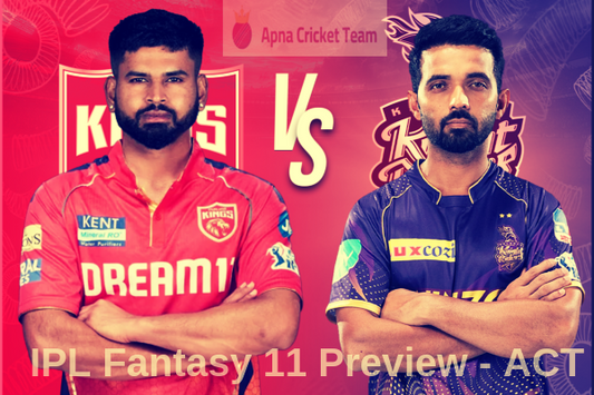 Match 31 : TATA IPL 2025 - PBKS vs KKR : Dream 11 Predictions & Picks !
