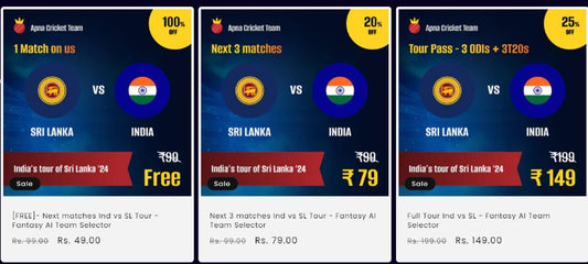 ACT’s New Fantasy AI Passes Are Live Now For India vs Sri Lanka Series !!