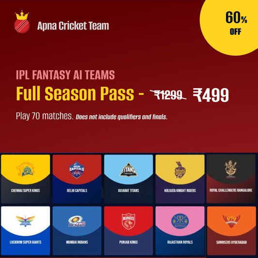 IPL 2025 Season Pass (70 Matches) - Fantasy AI